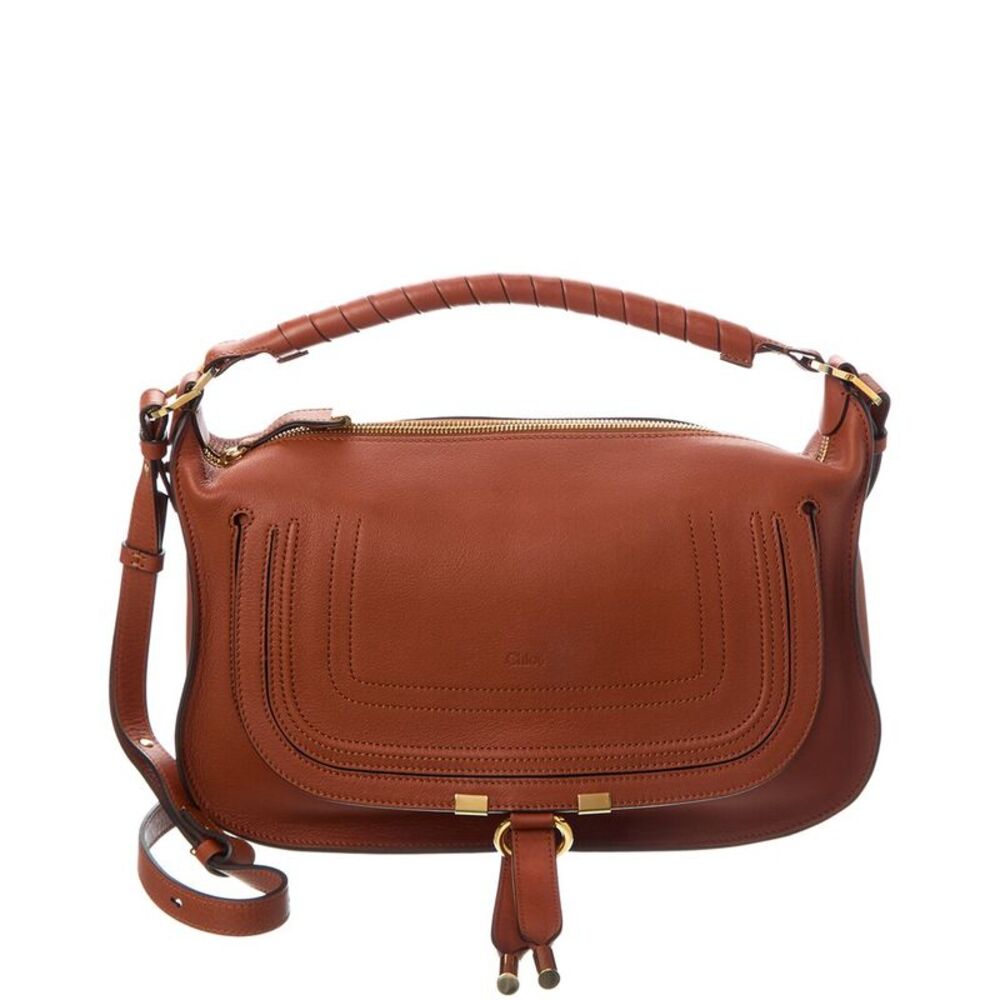 Chloé Marcie Small Leather Shoulder Bag, Brown